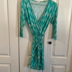 Teal cross body dress